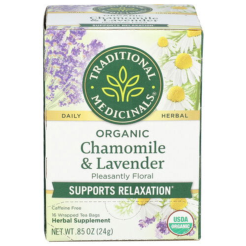 Traditional Medicinals Herbal Tea Chamomile With Lavender - 0.053 Ounce - 16 Count