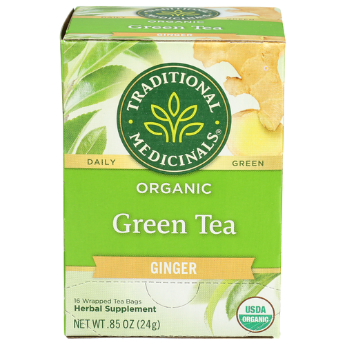 Traditional Medicinals Bagged Green Tea Ginger - 0.053 Ounce - 16 Count