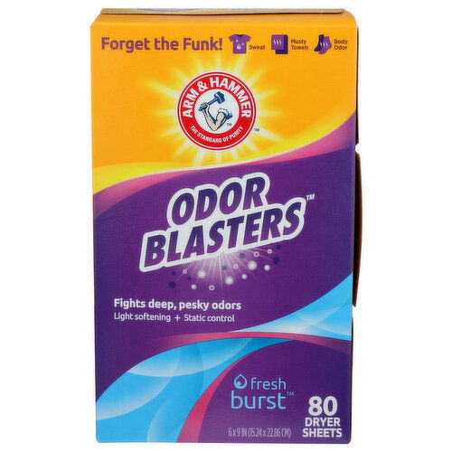 Arm & Hammer Fresh Burst Odor Blasters Dryer Sheets - 80 Count