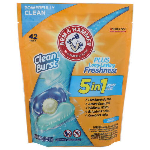 Arm & Hammer Ah Clean Burst 5in1 Pods - 20 Gram - 42 Count