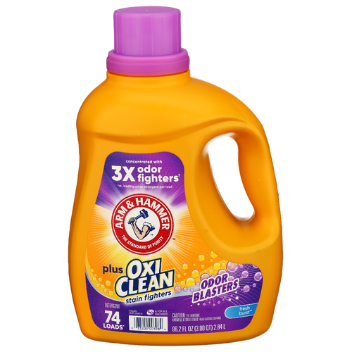ARM & HAMMER Liquid Laundry Detergent Plus Oxiclean Odor Blasters Fresh Burst - 96.2 Fluid Ounce