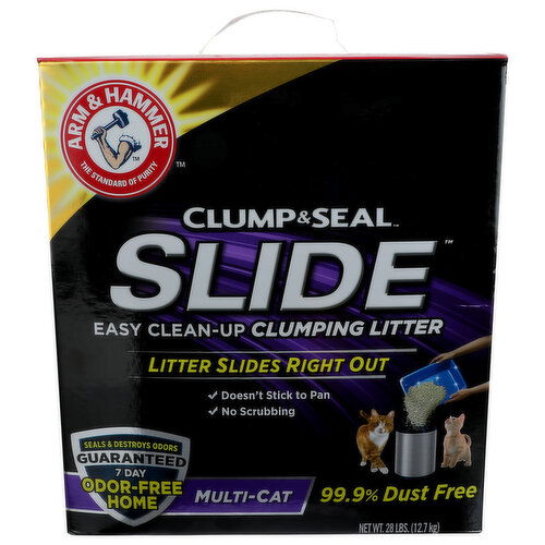 ARM & HAMMER Slide Easy Clean Up Multi-Cat Clumping Litter - 28 Pound