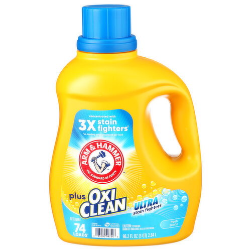 ARM & HAMMER Liquid Laundry Detergent Plus Oxiclean Fresh Scent - 96.2 Fluid Ounce