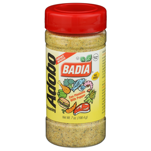 Badia Garlic, Pepper, Herb Salt, Granular Adobo With Pepper - 7 Ounce