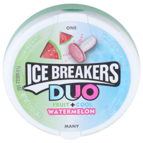 Ice Breakers Fruit + Cool Watermelon Duo Sugar Free Mints - 1.3 Ounce