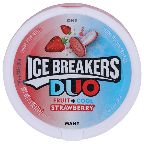 Ice Breakers Duo Fruit + Cool Strawberry Sugar Free Mints - 1.3 Ounce