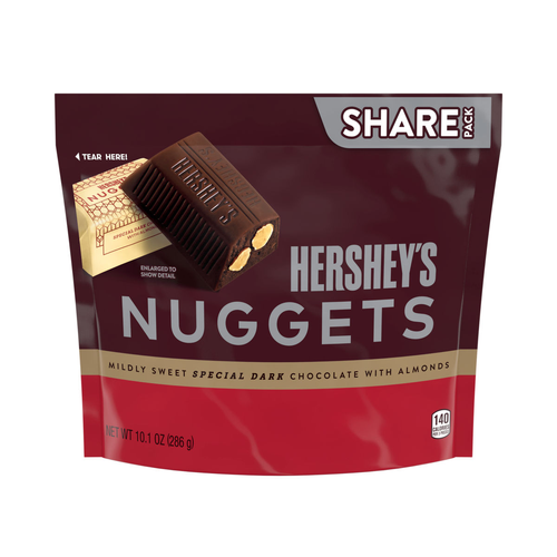 HERSHEY'S NUGGETS Share Size Special Dark Chocolate With Almonds Candy - 10.1 Ounce
