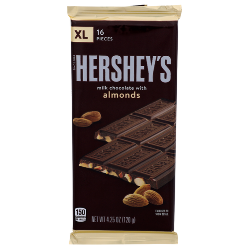 Hershey's Xl Milk Chocolate With Almonds - 0.266 Ounce - 16 Count