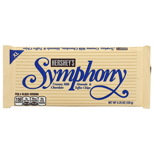 Hershey's Symphony Xl Creamy Milk Chocolate Almonds & Toffee Chips - 4.25 Ounce