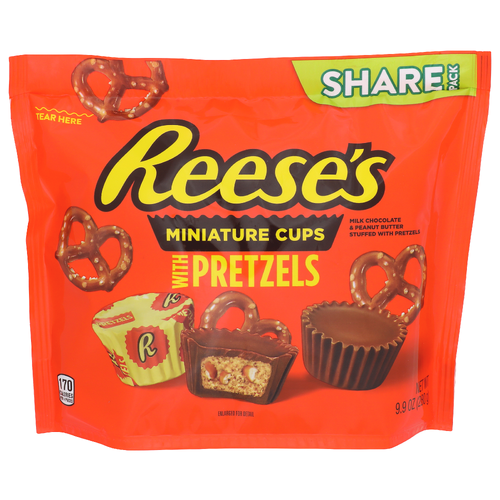 REESE's Milk Chocolate & Peanut Butter Stuffed With Pretzels Miniature Cups - 9.9 Ounce Image 1 of 4