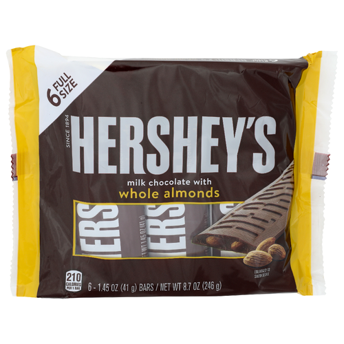 Hershey's Whole Almonds Milk Chocolate With - 1.45 Ounce - 6 Count