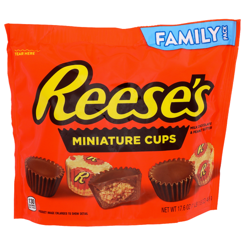 Reese's Milk Chocolate & Peanut Butter Family Size Miniature Cups - 17.6 Ounce