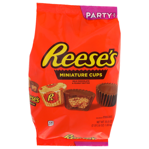 Reese's Milk Chocolate & Peanut Butter Party Pack Miniature Cups - 35.6 Ounce