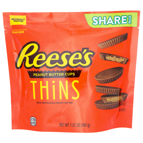 Reese's Milk Chocolate & Peanut Butter Thins Cups - 7.37 Ounce