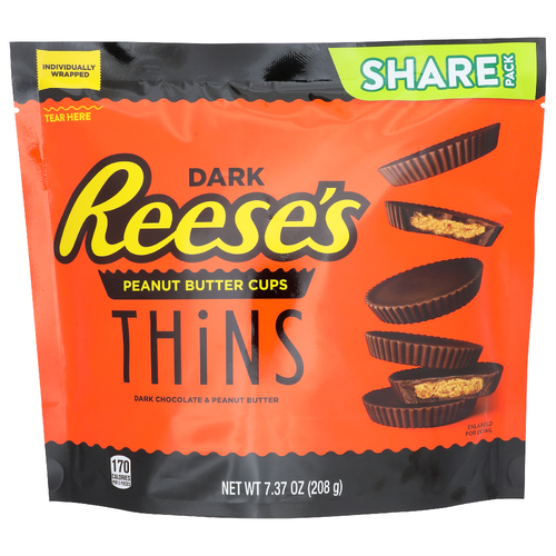 Reese's Dark Chocolate & Peanut Butter Thins Cups - 7.37 Ounce