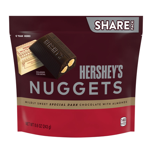 HERSHEY'S NUGGETS Share Pack Special Dark Chocolate With Almonds Candy - 8.6 Ounce