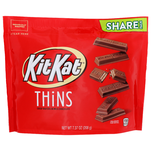 Kit Kat Thins Crisp Wafers In Milk Chocolate - 7.37 Ounce
