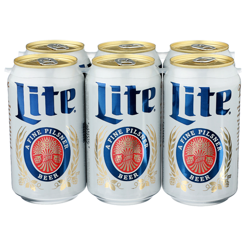 Miller Lite Beer - 12 Fluid Ounce - 6 Count