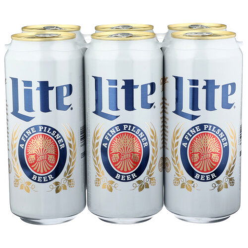 Miller Lite Beer - 16 Fluid Ounce - 6 Count