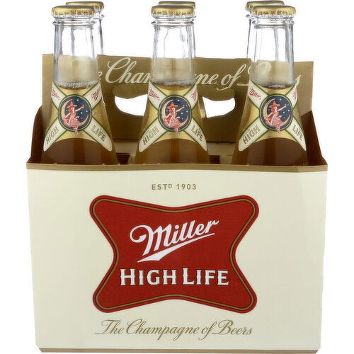 Miller High Life 6 Pk Bottles - 12 Fluid Ounce - 6 Count