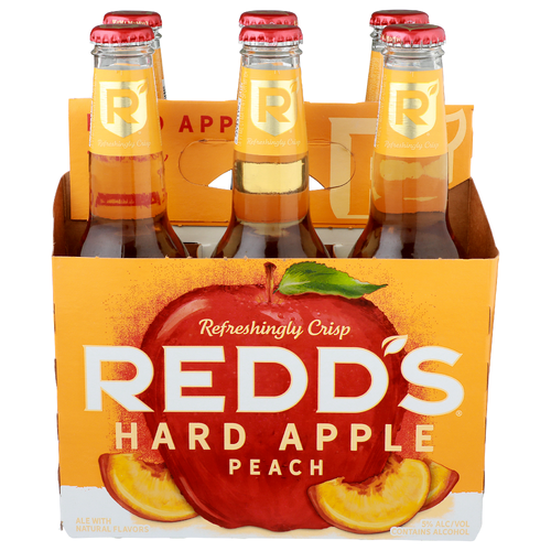 Redd's Hard Apple Refreshingly Crisp Peach - 12 Fluid Ounce - 6 Count
