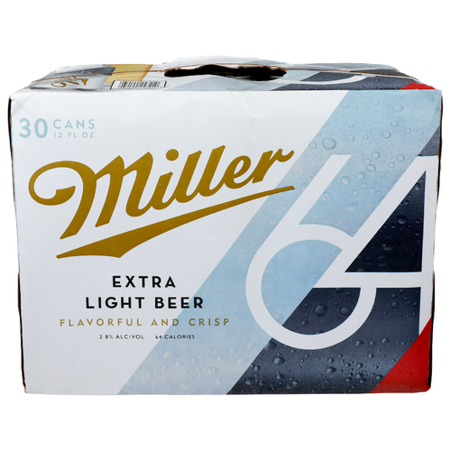 Miller 64 Flavorful And Crisp Extra Light Beer - 12 Fluid Ounce - 30 Count