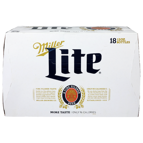 Miller Lite Beer - 12 Ounce - 18 Count