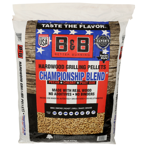 B&B Charcoal Championship Blend Wood Pellets - 20 Pound