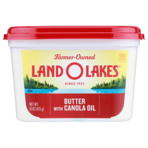Land O Lakes With Canola Oil Butter Tub Spreadable - 15 Ounce