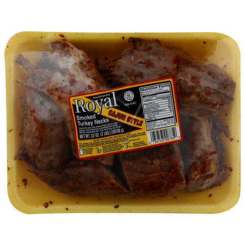 Royal Cajun Smoked Turkey Necks - 32 Ounce