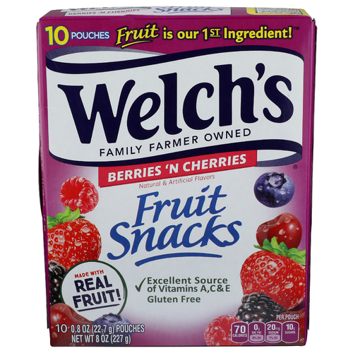 Welchs Berries n Cherries - 0.8 Ounce - 10 Count