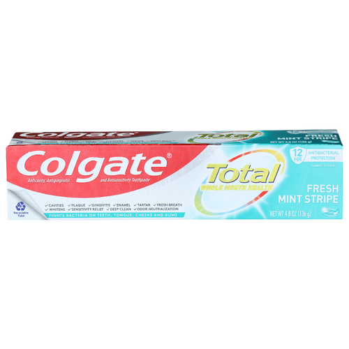 Colgate Fresh Mint Stripe Gel Anticavity, Antigingivitis And Antisensitivity Toothpaste - 4.8 Ounce
