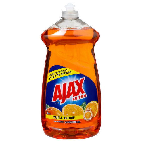 Ajax Ultra Orange Triple Action Dish Liquid__hand Soap - 52 Fluid Ounce