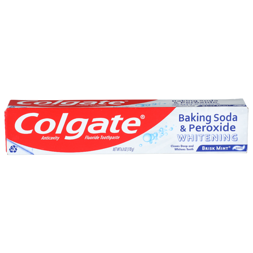 Colgate Brisk Mint Paste Baking Soda & Peroxide Anticavity Flouride Toothpaste - 6 Ounce