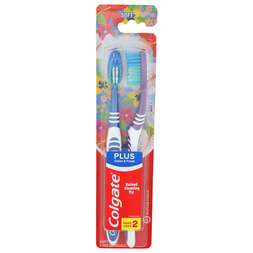 Colgate Soft Plus Clean & Fresh Toothbrush - 2 Count