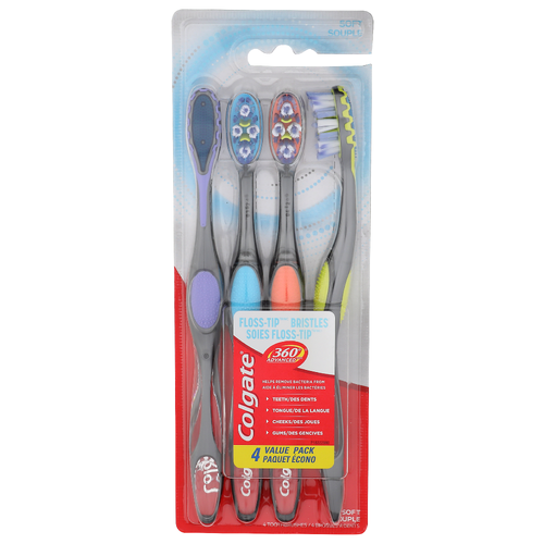 Colgate Soft Floss-Tip Bristles - 4 Count