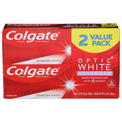 Colgate Optic White Advanced Anticavity Fluoride Toothpaste - 3.2 Ounce - 2 Count