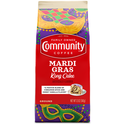 Community Coffee Mardi Gras King Cake Ground Coffee - 12 Ounce Image 1 of 2