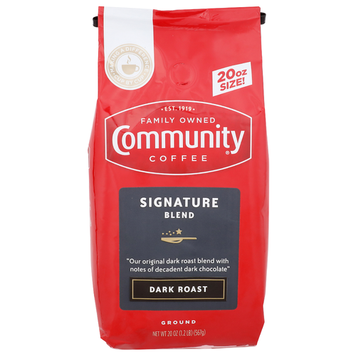 Community Coffee Dark Roast Ground Signature Blend - 20 Ounce