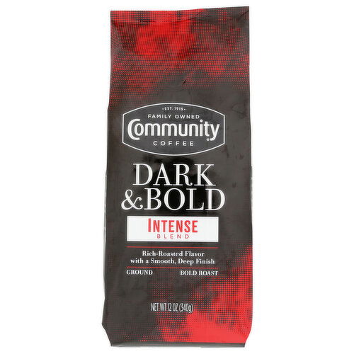 Community Coffee Dark & Bold Intense Blend Roast Grounds - 12 Ounce Image 1 of 2