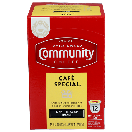 Community Coffee Medium-Dark Roast Café Special - 0.375 Ounce - 12 Count