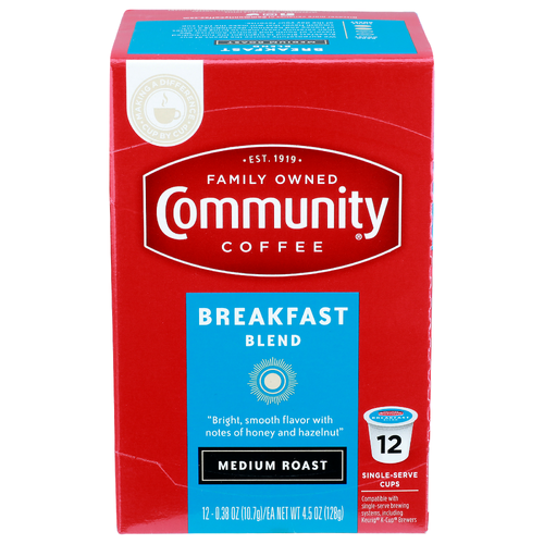 Community Coffee Breakfast Blend Medium Roast - 0.375 Ounce - 12 Count