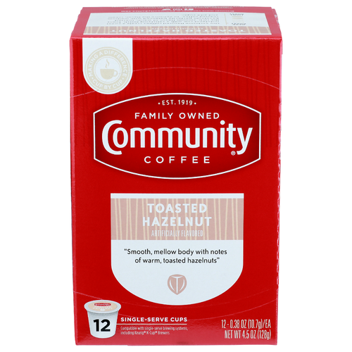 Community Coffee Toasted Hazelnut - 0.375 Ounce - 12 Count
