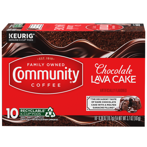Community Coffee Chocolate Lava Cake Medium Roast Keurig K-Cup Pods - 0.38 Ounce