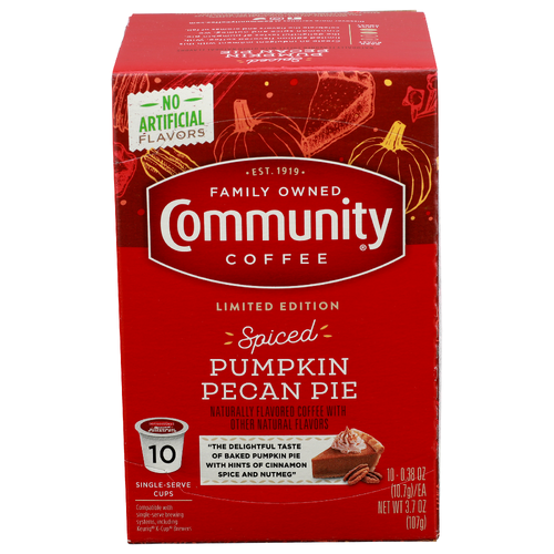 Community Coffee Spiced Pumpkin Pecan Pie - 0.37 Ounce - 10 Count