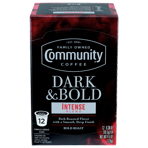 Community Coffee Bold Roast Dark - 0.375 Ounce - 12 Count
