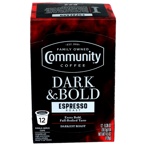 Community Coffee Dark & Bold Espresso Roast - 0.375 Ounce - 12 Count