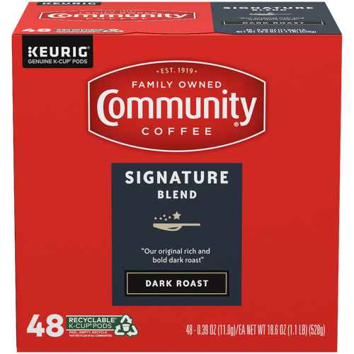 Community Coffee Signature Blend Dark Roast Single Serve Cups - 0.388 Ounce - 48 Count Image 1 of 3