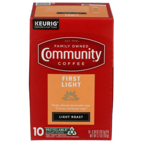 Community Coffee Pod First Light - 0.37 Ounce - 10 Count