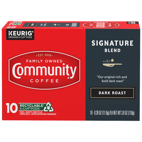 Community Coffee Signature Blend Dark Roast Single Serve Cups - 0.38 Ounce - 10 Count Image 1 of 3